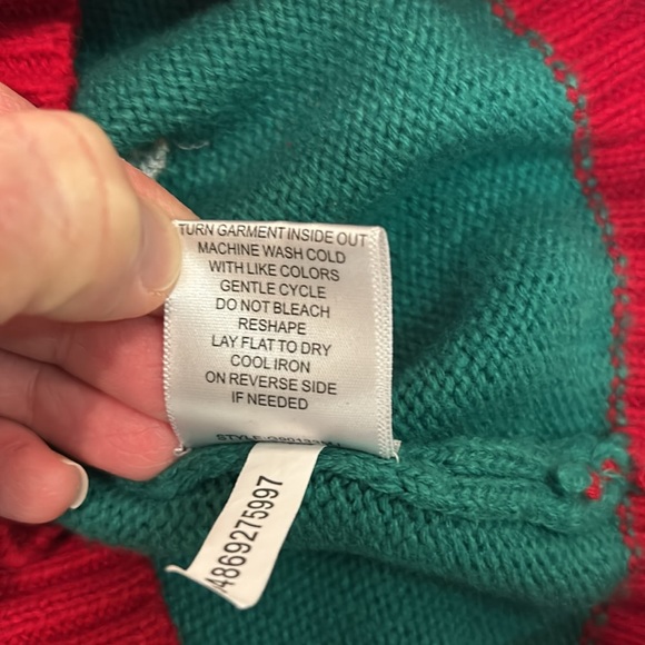 33 Degrees Girls Sequin Unicorns Ugly Christmas Sweater Tunic Candy Cane XL - Picture 13 of 14